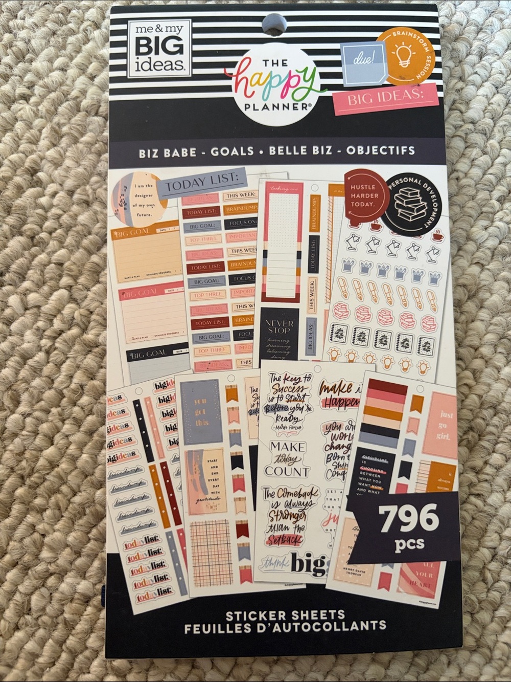 Me & My Big Ideas Sticker Pack - Pink, Peach, Navy, Gold, Black